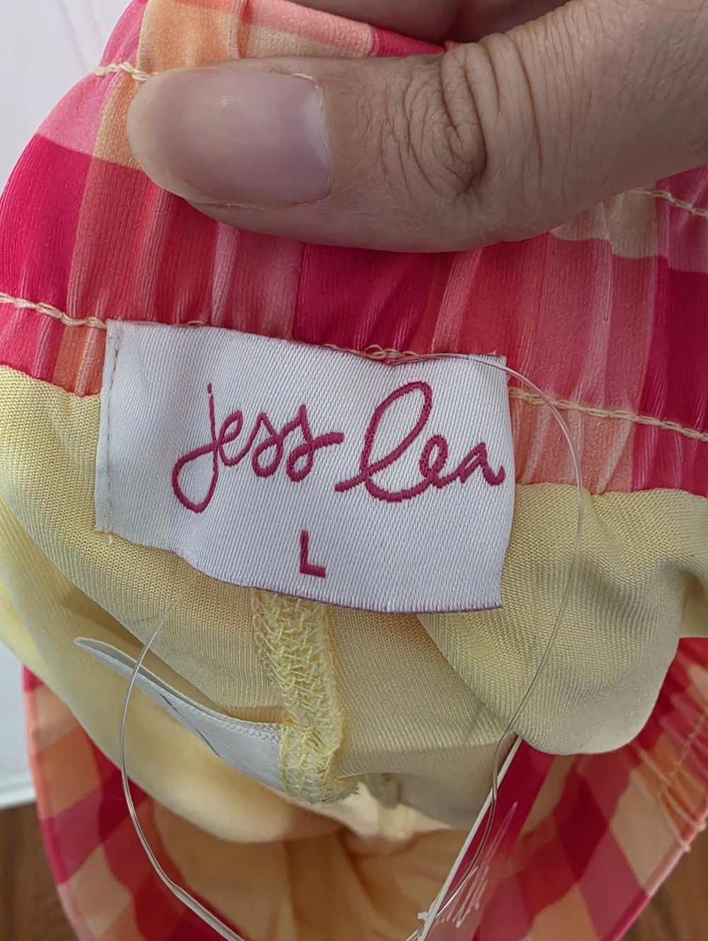 Jess Lea | NWT Summer Crush Plaid Skort Pink Yellow Orange Large - Picture 7 of 8